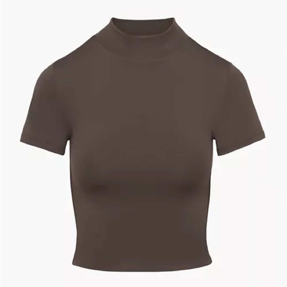Babaton Contour Mockneck Shortsleeve - Rich Mocha Brown